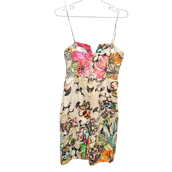 Floral Multicolor Spagthetti Strap Dress by Milly‎ of New York Size 4. - Picture 2 of 10